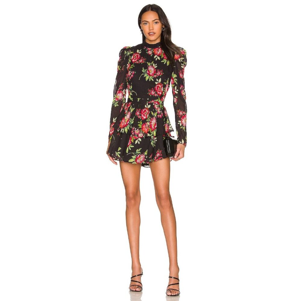 Yumi Kim Petra Dress in Morning Glow Black Medium New womens Floral Holiday